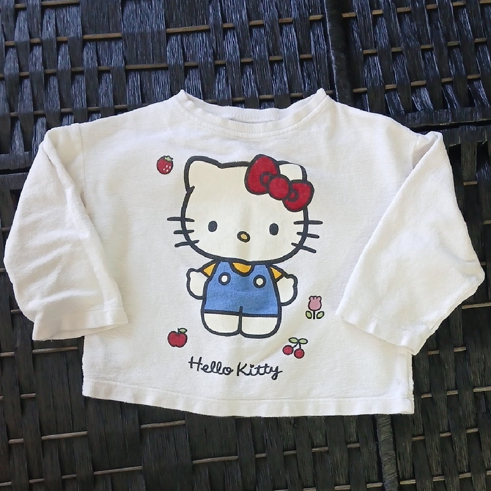 Zara Hello Kitty White Long Sleeve Sanrio License Girl Toddler Size 2